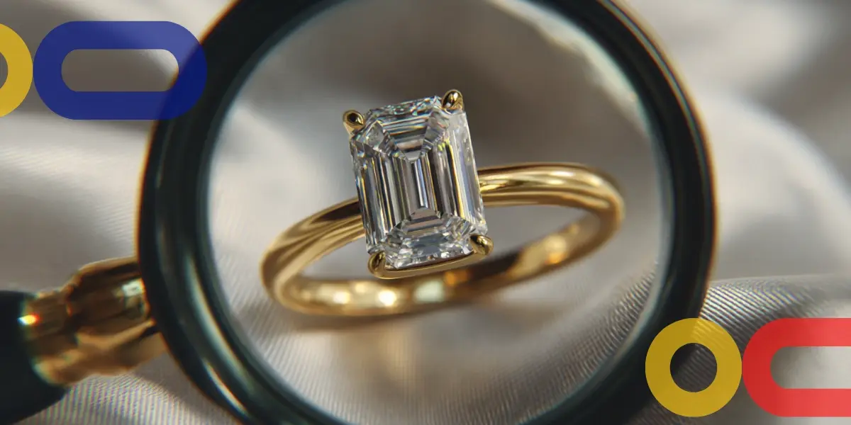 anillo con corte esmeralda